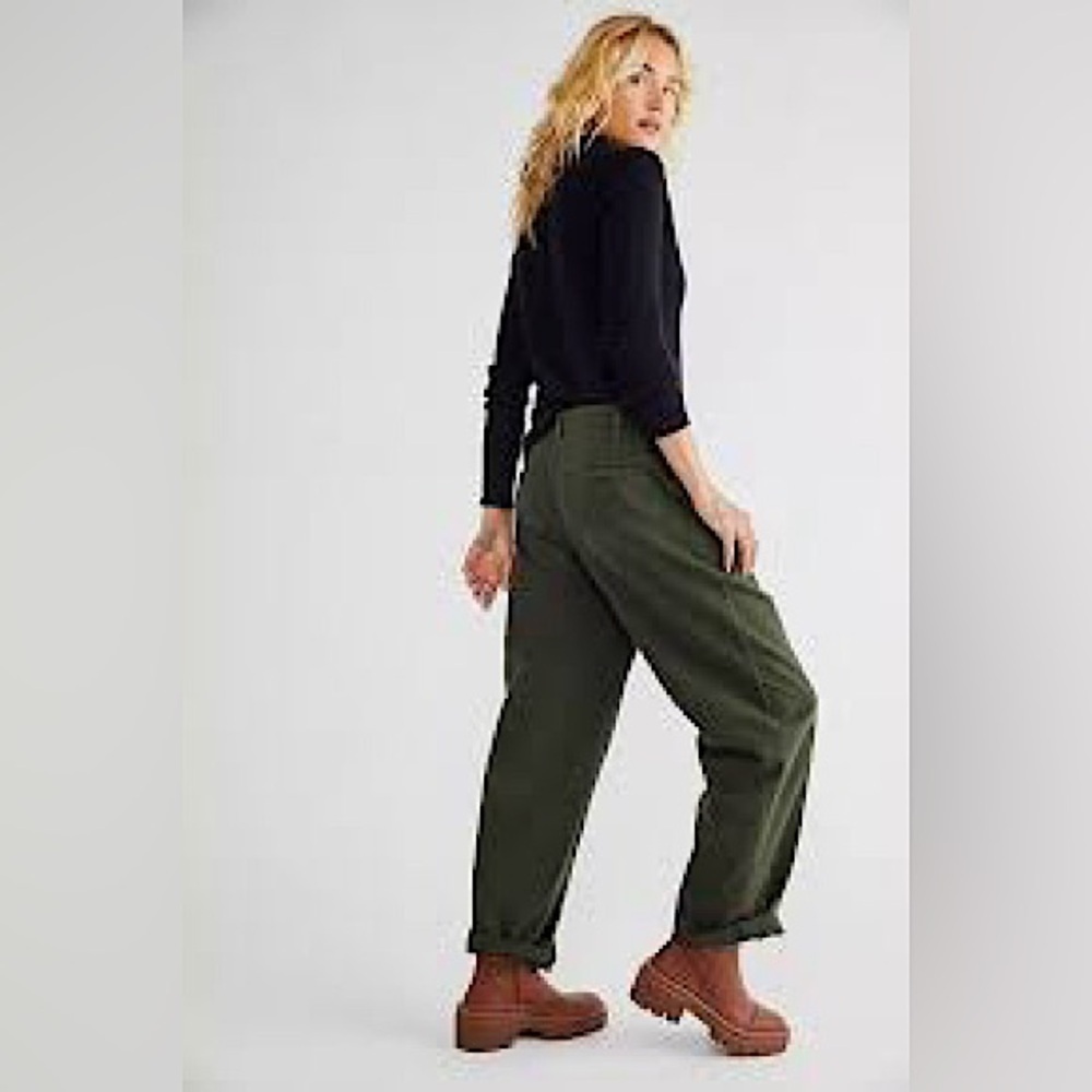 Free People Cya Later Skate Trouser Pants Forest Green Size 0 NWT - Picture 7 of 11